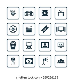 cinema icons universal set for web and mobile