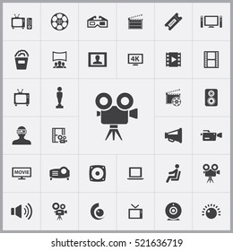 cinema icons universal set for web and mobile