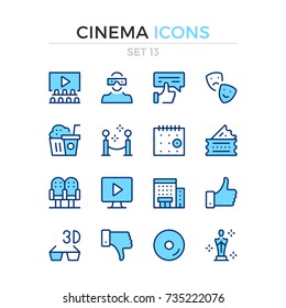 Cinema icons. Vector line icons set. Premium quality. Simple thin line design. Modern outline symbols, pictograms.