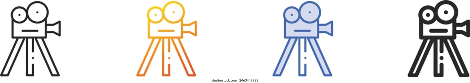 cinema icon.Thin Linear, Gradient, Blue Stroke and bold Style Design Isolated On White Background