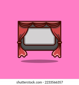 cinema illustration in cartoon style on isolated background. cinema concept icon