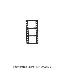 Cinema isolated object, cinematography illustration. Vector hand drawn icon, a film. For movie houses, shops and cafe, for car cinema. For branding and business identity.