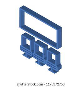 Cinema isometric left top view 3D icon
