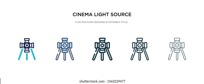 cinema light source icon in different style vector illustration. two colored and black cinema light source vector icons designed in filled, outline, line and stroke style can be used for web,