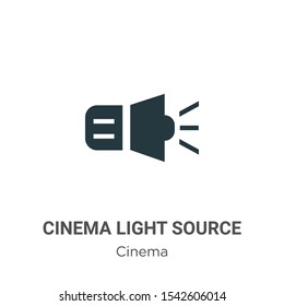 Cinema light source vector icon on white background. Flat vector cinema light source icon symbol sign from modern cinema collection for mobile concept and web apps design.