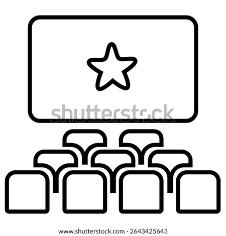 cinema line icon design. cinema thin black outline symbol vector illustration. editable stroke icon on transparent background.