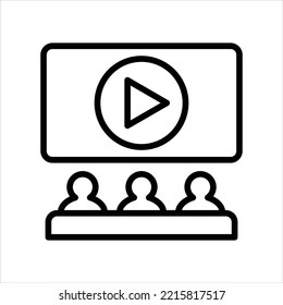 Cinema line icon vector graphic illustration