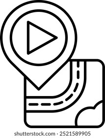 Design de ícone de vetor de linha de cinema