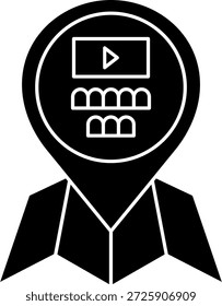 Design de ícone de vetor de linha de cinema