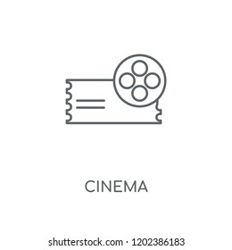 Cinema linear icon. Cinema concept stroke symbol design. Thin graphic elements vector illustration, outline pattern on a white background, eps 10.