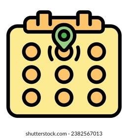 Cinema location icon outline vector. Book movie. Film mobile color flat