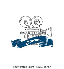 cinema logo design, camera illustration design