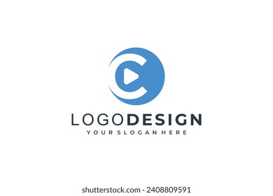 Cinema logo design with initial letter C concept