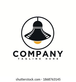 cinema logo icon, with the concept of a lamp representing an idea and a roll of film that becomes a lampshade