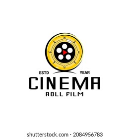 cinema logo illustration vector, film studio logo