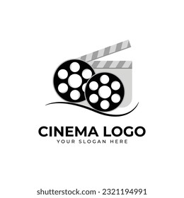 Cinema logo and movie maker logo vector template on white background