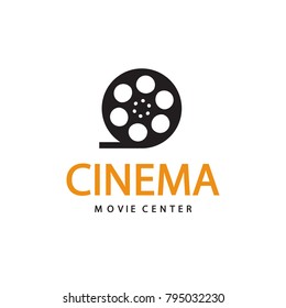 Cinema logo. Vector emblem template, isolated on white background