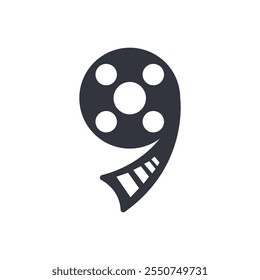 Ilustración de Plantilla de icono de Vector de logotipo de cine