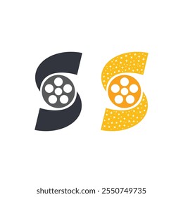 Ilustração de modelo de ícone de vetor de logotipo de cinema
