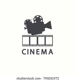 Cinema logo. Vector movie emblem template, isolated on white background