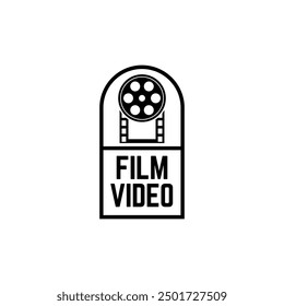Plantilla De Vector De Logotipo De Cine Aislado Sobre Fondo Blanco