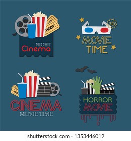 Cinema logos collection, vector illustration design.