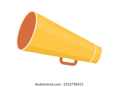 Cinema loudspeaker concept. Icon for website. Yellow megaphone for film or movie director. Template, layout and mock up. Cartoon flat vector illustration isolated on white background