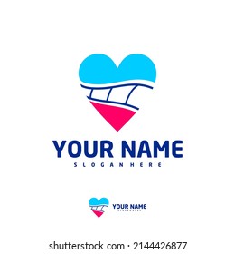 Cinema Love logo vector template, Creative Film Strip Cinema logo design concepts
