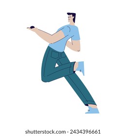 Cinema with Man Character Actor Engaged in Movie Shooting Vector Illustration