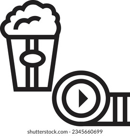 Cinema Menu Popcorn Outline Icon