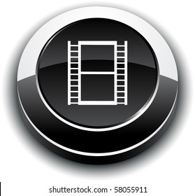 Cinema metallic 3d vibrant round icon.