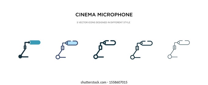 cinema microphone icon in different style vector illustration. two colored and black cinema microphone vector icons designed in filled, outline, line and stroke style can be used for web, mobile, ui