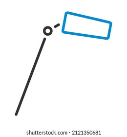 Symbol für das Mikrofon im Kino. Bearbeitbare, fette Rahmenlinie mit Farbfülldesign. Vektorgrafik.