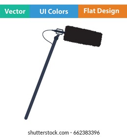 Cinema microphone icon. Flat color design. Vector illustration.