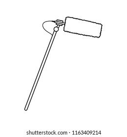 Cinema microphone icon. Thin line design. Vector illustration.