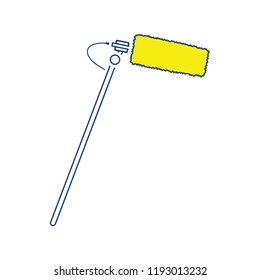 Cinema microphone icon. Thin line design. Vector illustration.