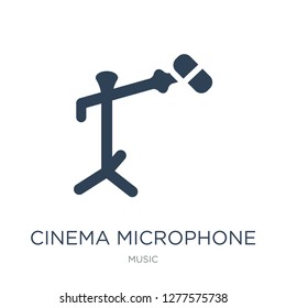 cinema microphone icon vector on white background, cinema microphone trendy filled icons from Music collection, cinema microphone vector illustration