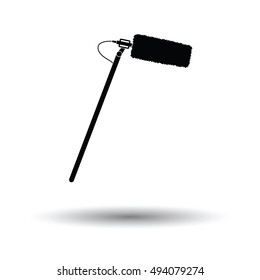 Cinema microphone icon. White background with shadow design. Vector illustration.