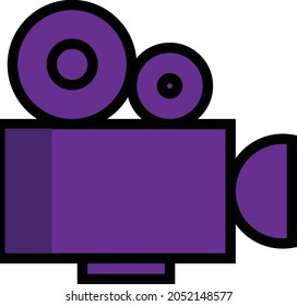 cinema movie camera production vector.camcoder for recording video for television purpose