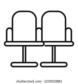 Cinema movie chair icon outline vector. Video film. Cinematography festival