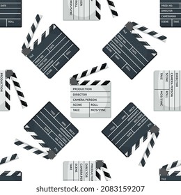 Cine o Cine con un patrón impecable para su diseño. Cartel de la película. Ilustración vectorial de color plano