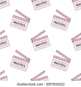 cinema or movie clapper seamless pattern for any design, film clapper board, vector illustration