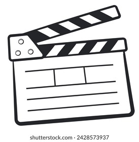 cinema or movie clapperboard isolated