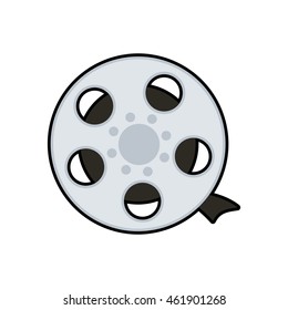 Cinema and Movie concept represented by film reel icon. Isolated and flat illustration