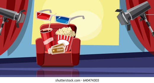 Cinema movie corn icons set. Cartoon illustration of 16 cinema movie corn vector icons for web