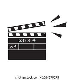 cinema movie film clapper vector icon sign