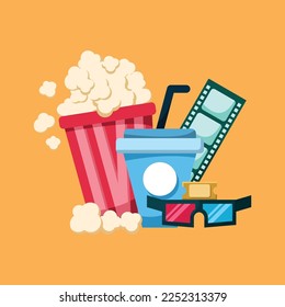 Cinema Movie Film Illustration Design Vector