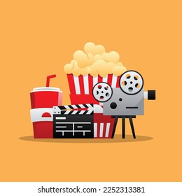 Cinema Movie Film Illustration Design Vector