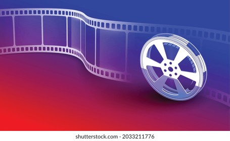 cinema movie film strip vibrant background