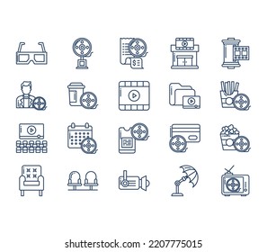 Cinema and  Movie icon set